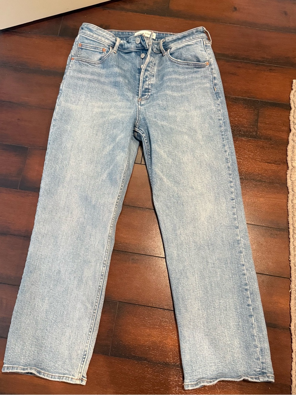 Denim Forum Arlo Curve-Fit Hi Straight Jeans Light Wash Size 32